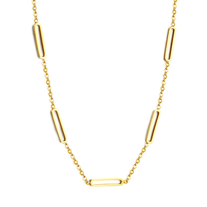 2024 New Year's Day 5 oblong pendant necklace 45+5cm