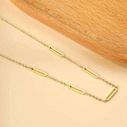 2024 New Year's Day 5 oblong pendant necklace 45+5cm