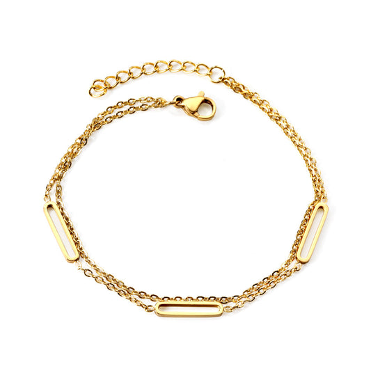 2025 New Year 3 oblong circle accessories + matching chain double hand chain 17+3cm