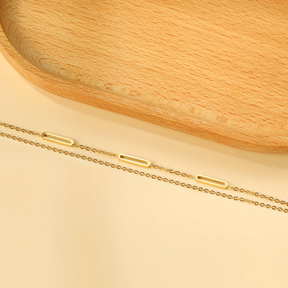 Wholesale 3 oblong circle accessories + matching chain double hand chain 17+3cm