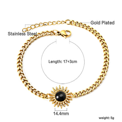 Spring Hot Black Zircon Sun Accessory Bracelet 17+3cm