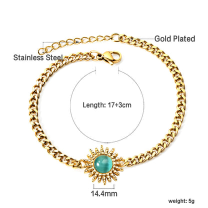 Spring Hot Aquamarine Zircon Sun Accessory Bracelet 17+3cm