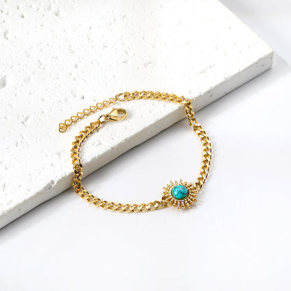 Spring Hot Green Turquoise Sun Accessory Bracelet 17+3cm