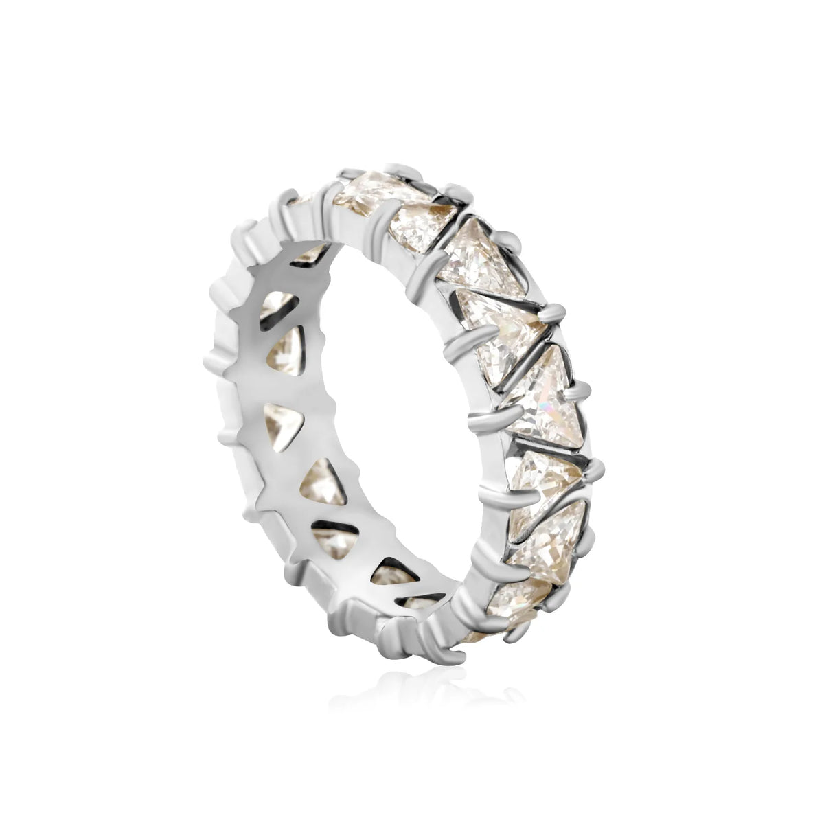 Triangle CZ Eternity Band Ring | Size 8 | Stackable Ring Wholesale MOQ 12