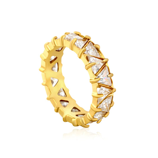 Triangle CZ Eternity Band Ring | Size 8 | Stackable Ring Wholesale MOQ 12