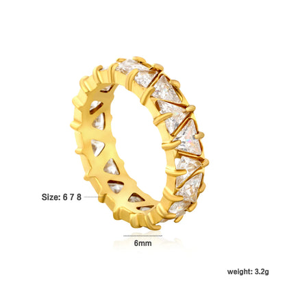 Triangle CZ Eternity Band Ring | Size 8 | Stackable Ring Wholesale MOQ 12