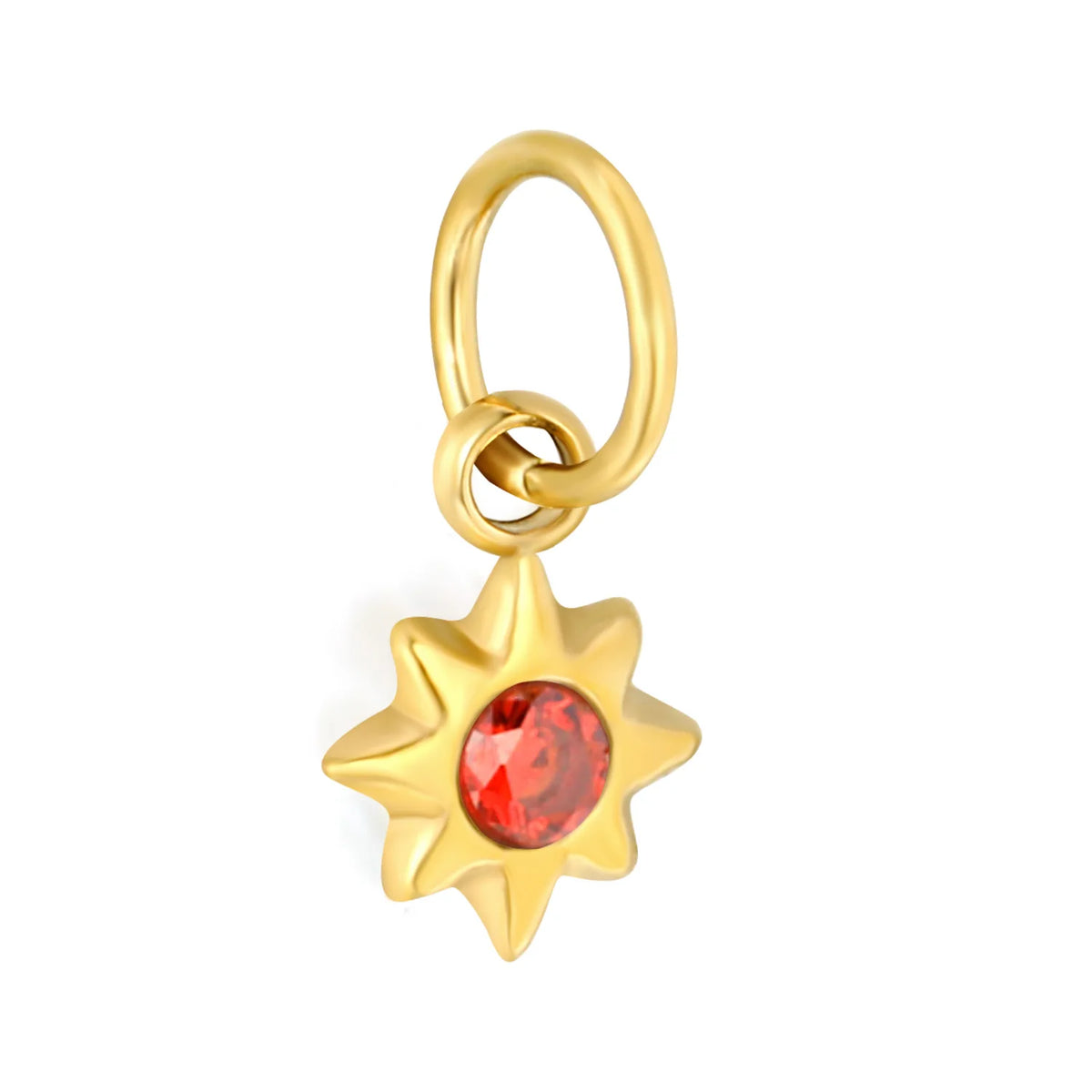 Multicolor Crystal North Star Charm 18K Gold Plated Stainless Steel Pendant