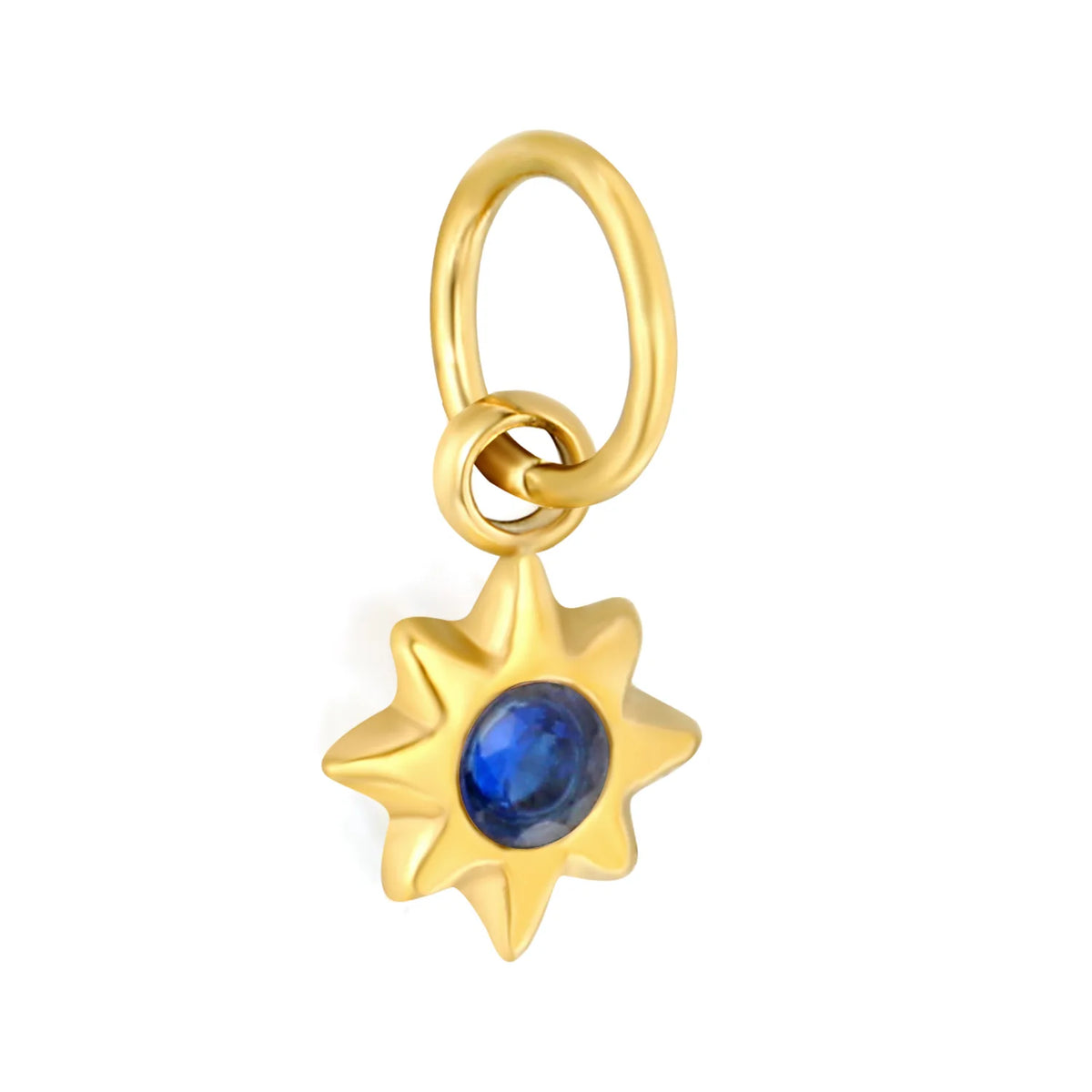 Multicolor Crystal North Star Charm 18K Gold Plated Stainless Steel Pendant