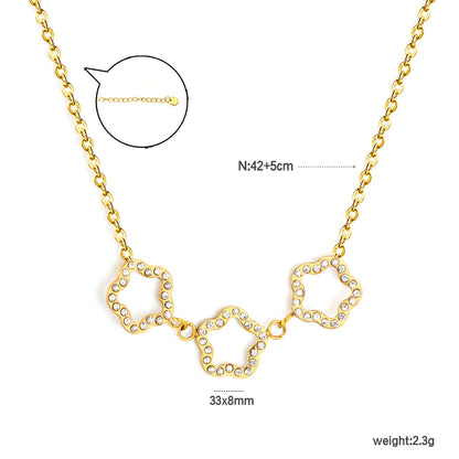 Minimalist Three Linked Star Paved CZ Rolo Necklace | 18K Gold Plated Statement Choker MOQ 12
