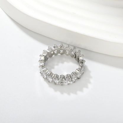Marquise CZ Eternity Band Ring | Gold & Steel Color | Bulk Order MOQ 12
