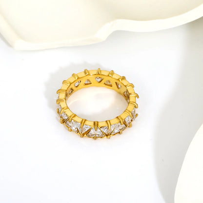 Triangle CZ Eternity Band Ring | Size 8 | Stackable Ring Wholesale MOQ 12