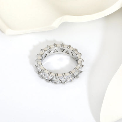 Triangle CZ Eternity Band Ring | Size 8 | Stackable Ring Wholesale MOQ 12