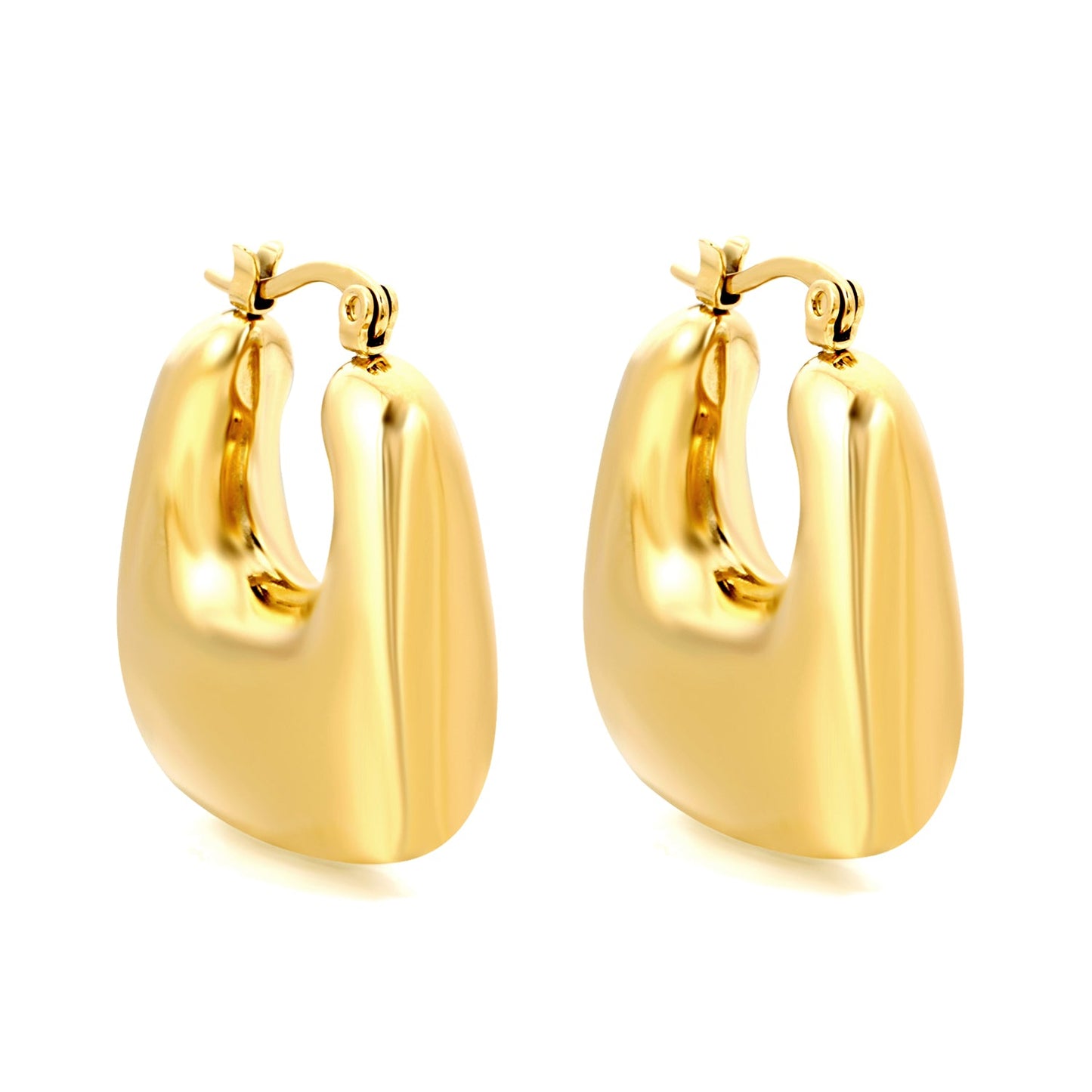 Hollow Handbag Earrings 26.2*25mm Gold Color