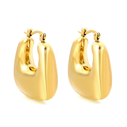 Hollow Handbag Earrings 26.2*25mm Gold Color