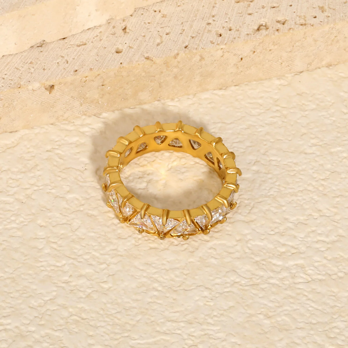 Triangle CZ Eternity Band Ring | Size 8 | Stackable Ring Wholesale MOQ 12