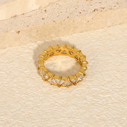 Triangle CZ Eternity Band Ring | Size 8 | Stackable Ring Wholesale MOQ 12
