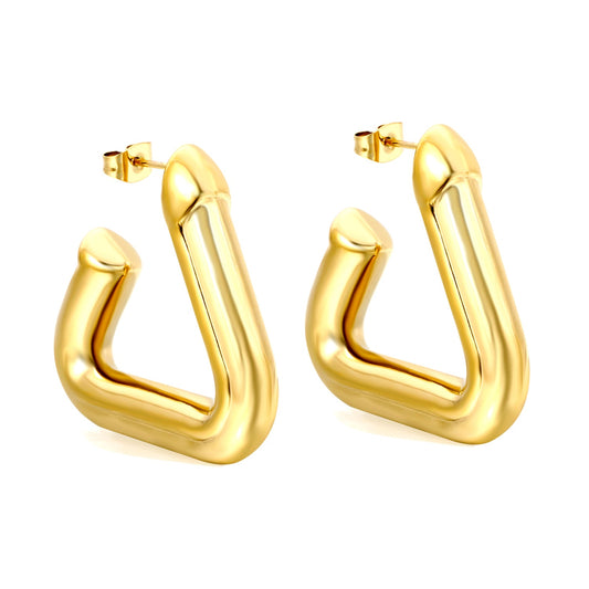 Hollow opening triangle color earrings 7*37.3*35mm