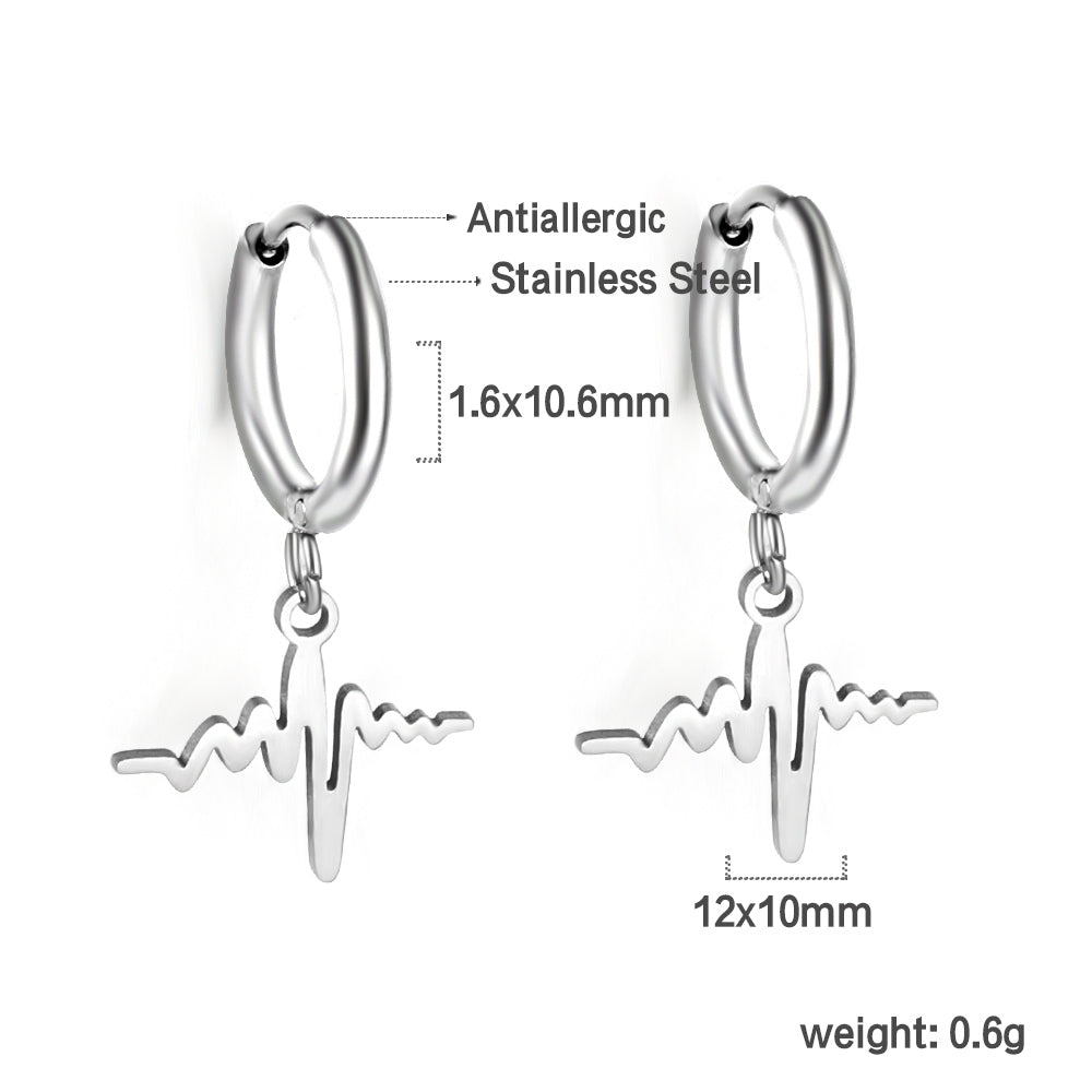 1.6x11mm circle with lightning bolt earrings