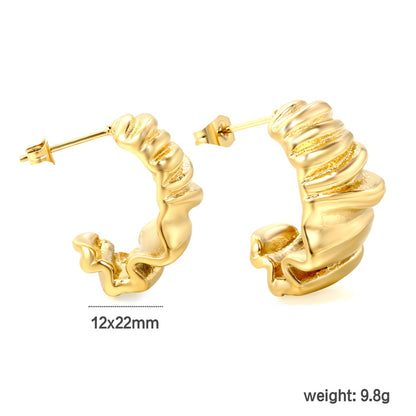 Half Shaped Stud Earrings 12*22mm