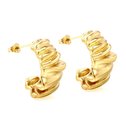 Half Shaped Stud Earrings 12*22mm