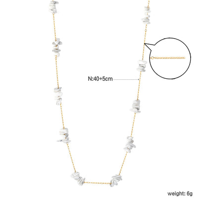 White/blue turquoise/purple/pink crystal/mixed color accessories 0.3 elongated chain *40+5cm+6mm round plate necklace gold color