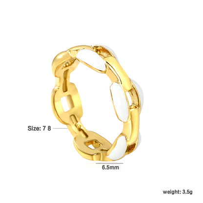 Height 6.5mm Ring-White/Purple/Pink/Blue Oil Drops Gold Color