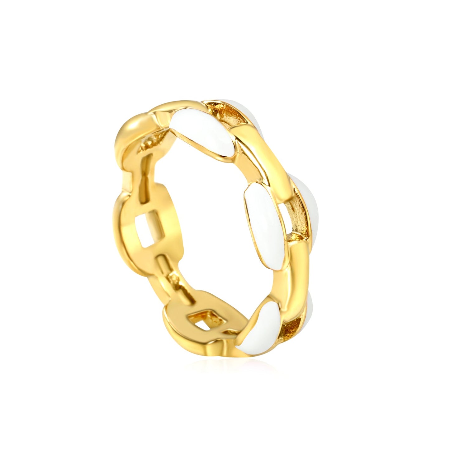 Height 6.5mm Ring-White/Purple/Pink/Blue Oil Drops Gold Color