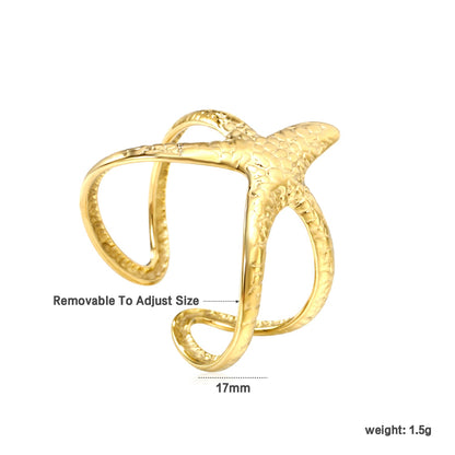 Chic Gold Stainless Steel Starfish Cuff Bracelet ¨C Stylish Choice for Jewelry Wholesale