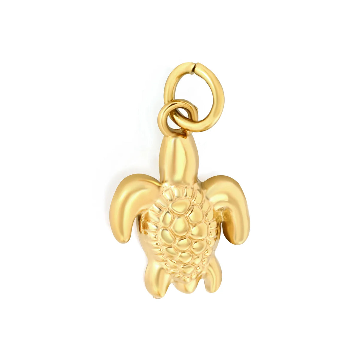 Mini Turtle Charm Jewelry Pendant Accessory | 12x17.5mm 18K Gold Plated Stainless Steel Charm | 1x6mm Jump Ring