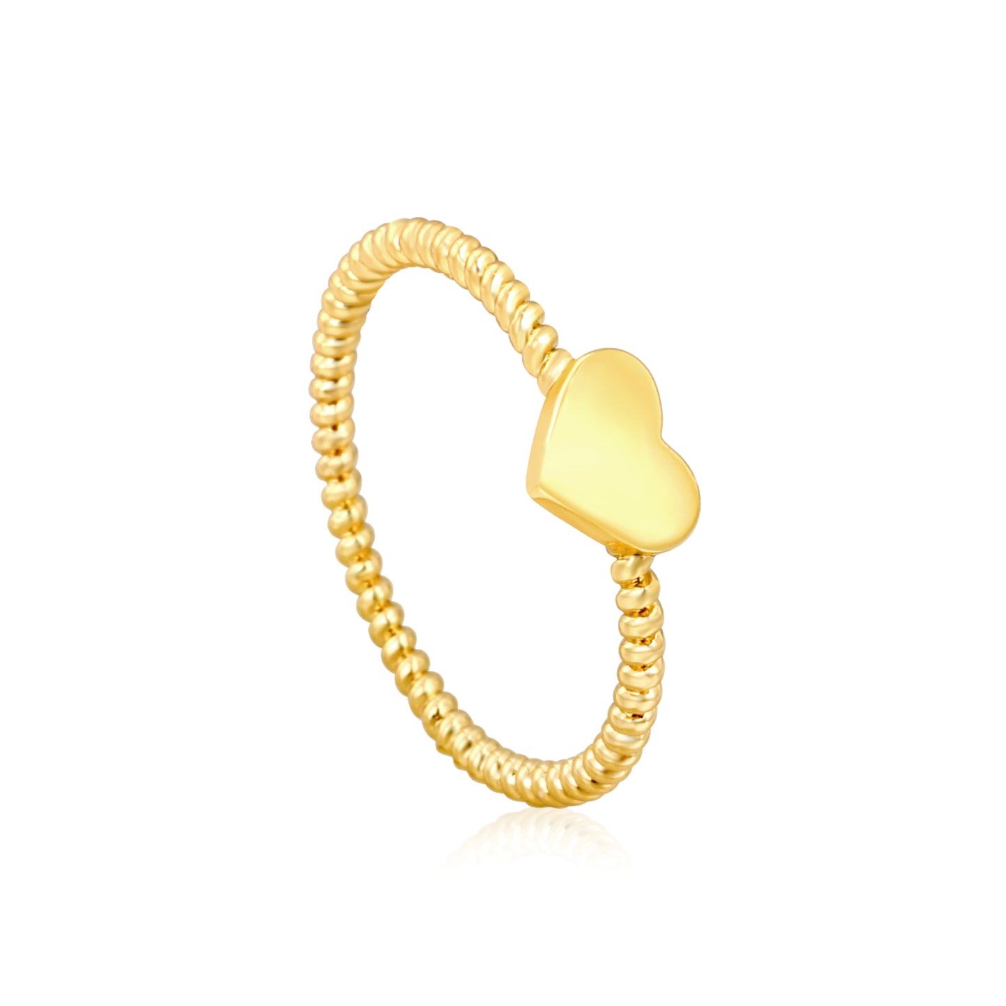 5.5mm Stainless Steel  Gold Mini Heart Ring Casting Rope Wire Band Top Flat Plain