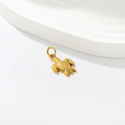 Mini Turtle Charm Jewelry Pendant Accessory | 12x17.5mm 18K Gold Plated Stainless Steel Charm | 1x6mm Jump Ring