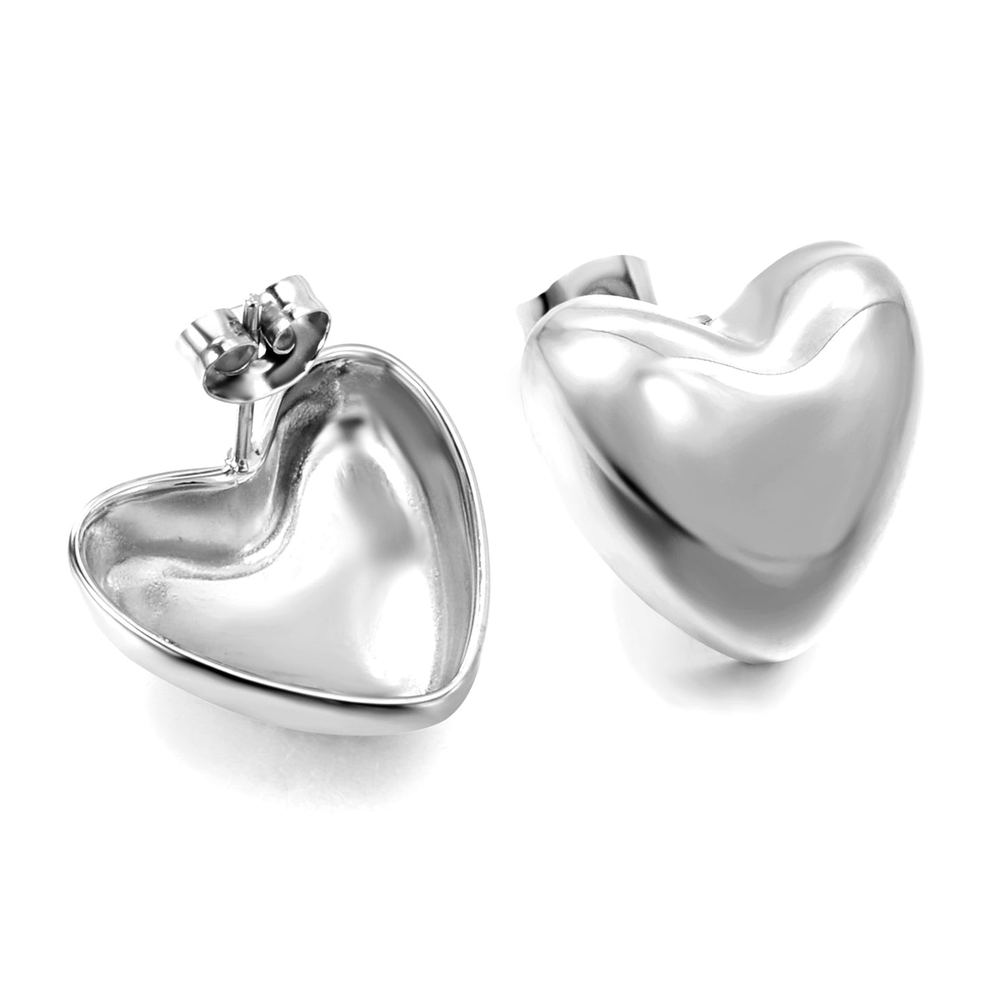 Heart-shaped gold-colored stud earrings 18*16.6mm