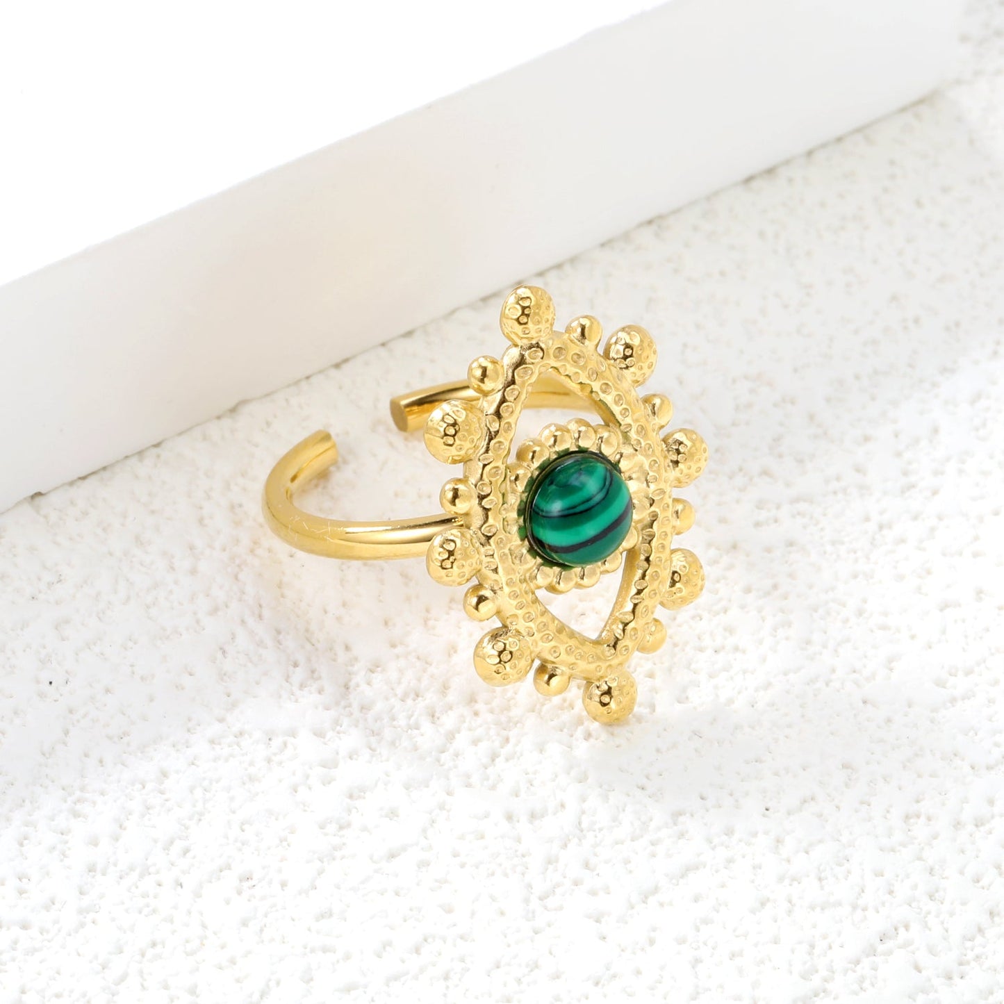 18.4*26.2mm Eye Split Ring Pearl/Turquoise/Malachite/ Golden 8