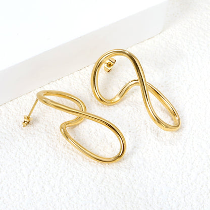 Shaped hoop earrings 2.8*W21.4*H37mm