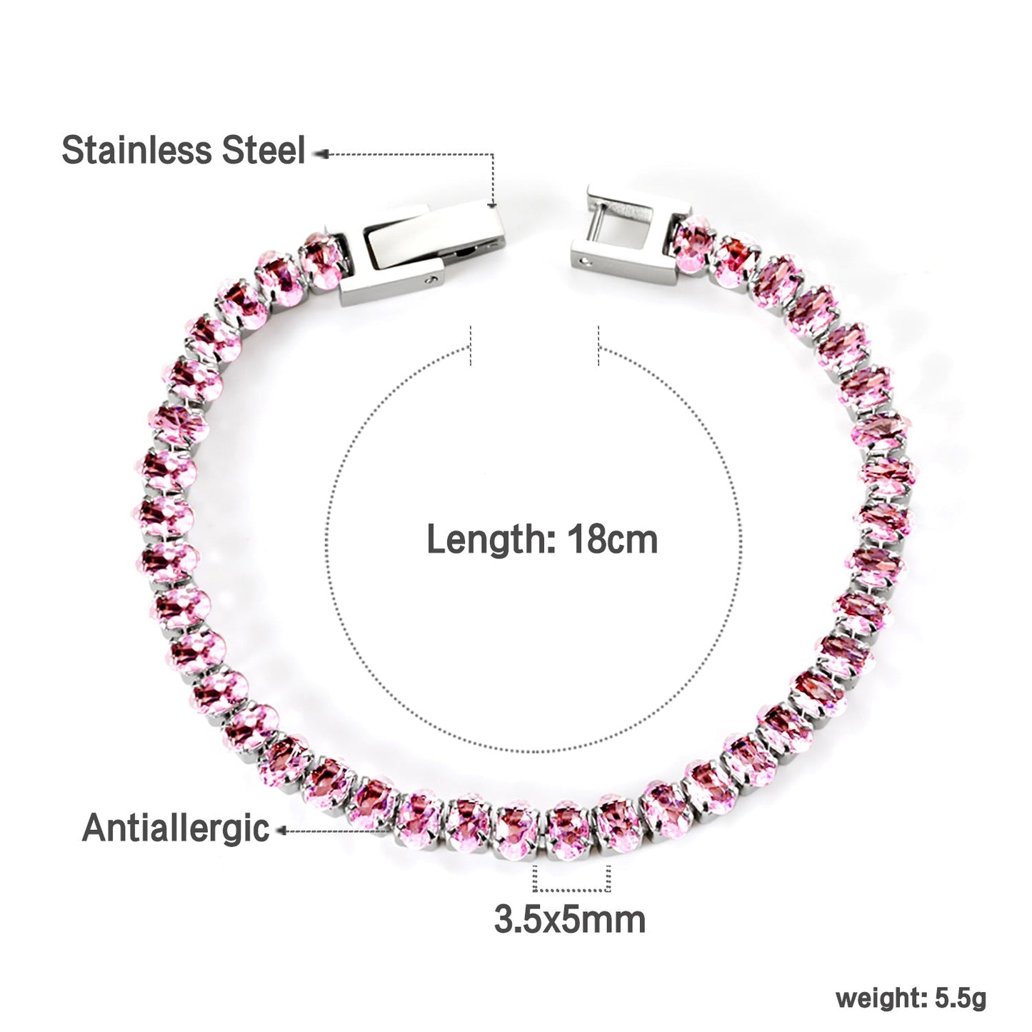 Wholesale 2025 New Year Oval 6 Colors Clasp Bracelet 17cm