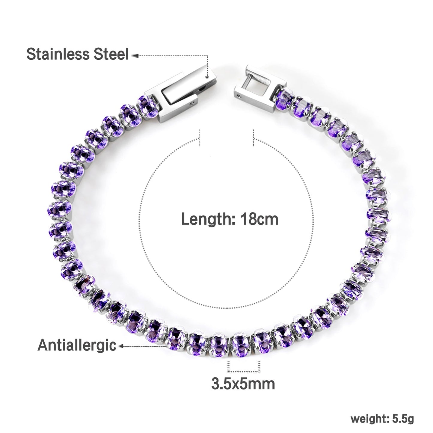 Wholesale 2025 New Year Oval 6 Colors Clasp Bracelet 17cm