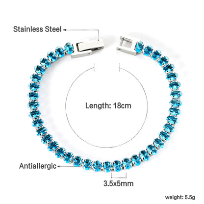 Wholesale 2025 New Year Oval 6 Colors Clasp Bracelet 17cm