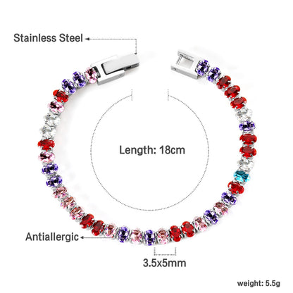 Wholesale 2025 New Year Oval 6 Colors Clasp Bracelet 17cm