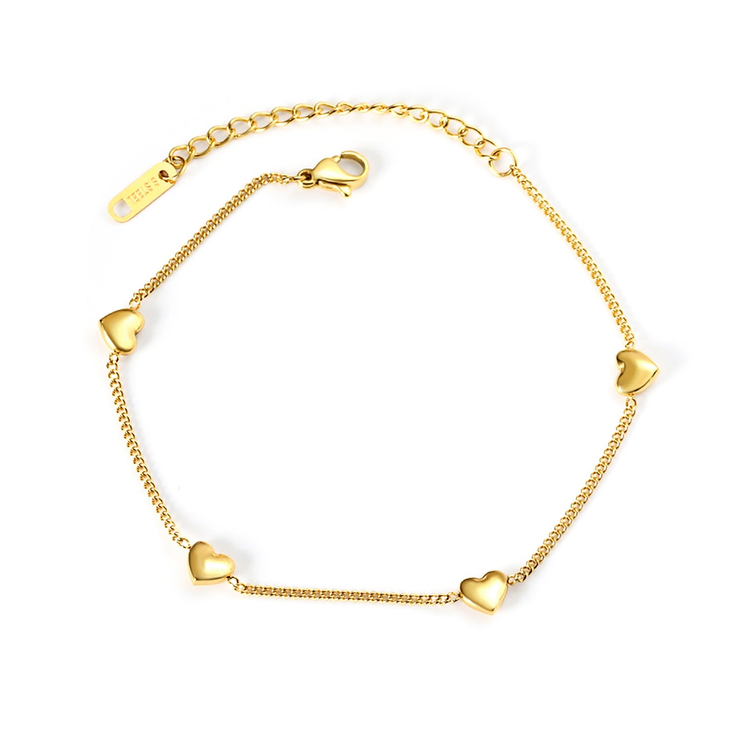 Wholesale 4 Peach Heart Accessory Bracelet 18+5cm