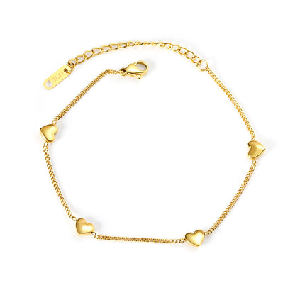 Wholesale 4 Peach Heart Accessory Bracelet 18+5cm