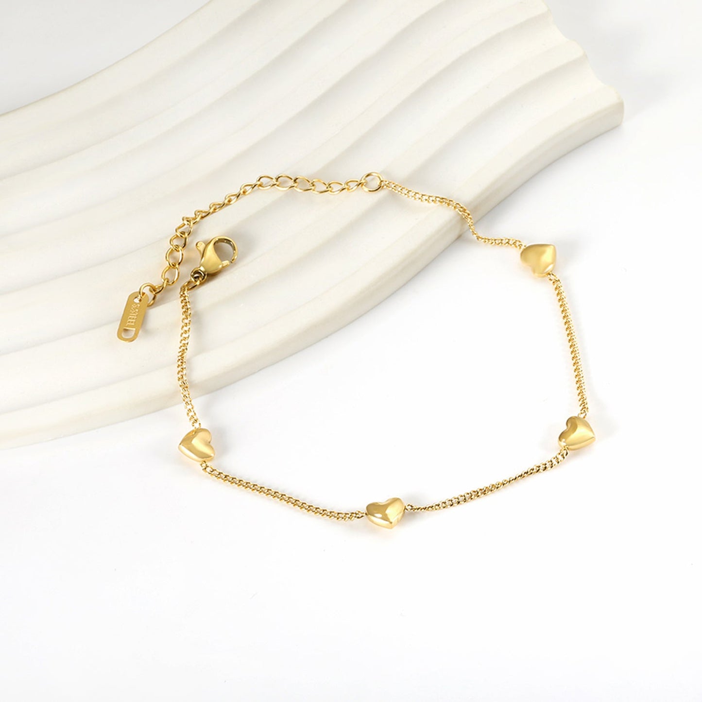 Wholesale 4 Peach Heart Accessory Bracelet 18+5cm