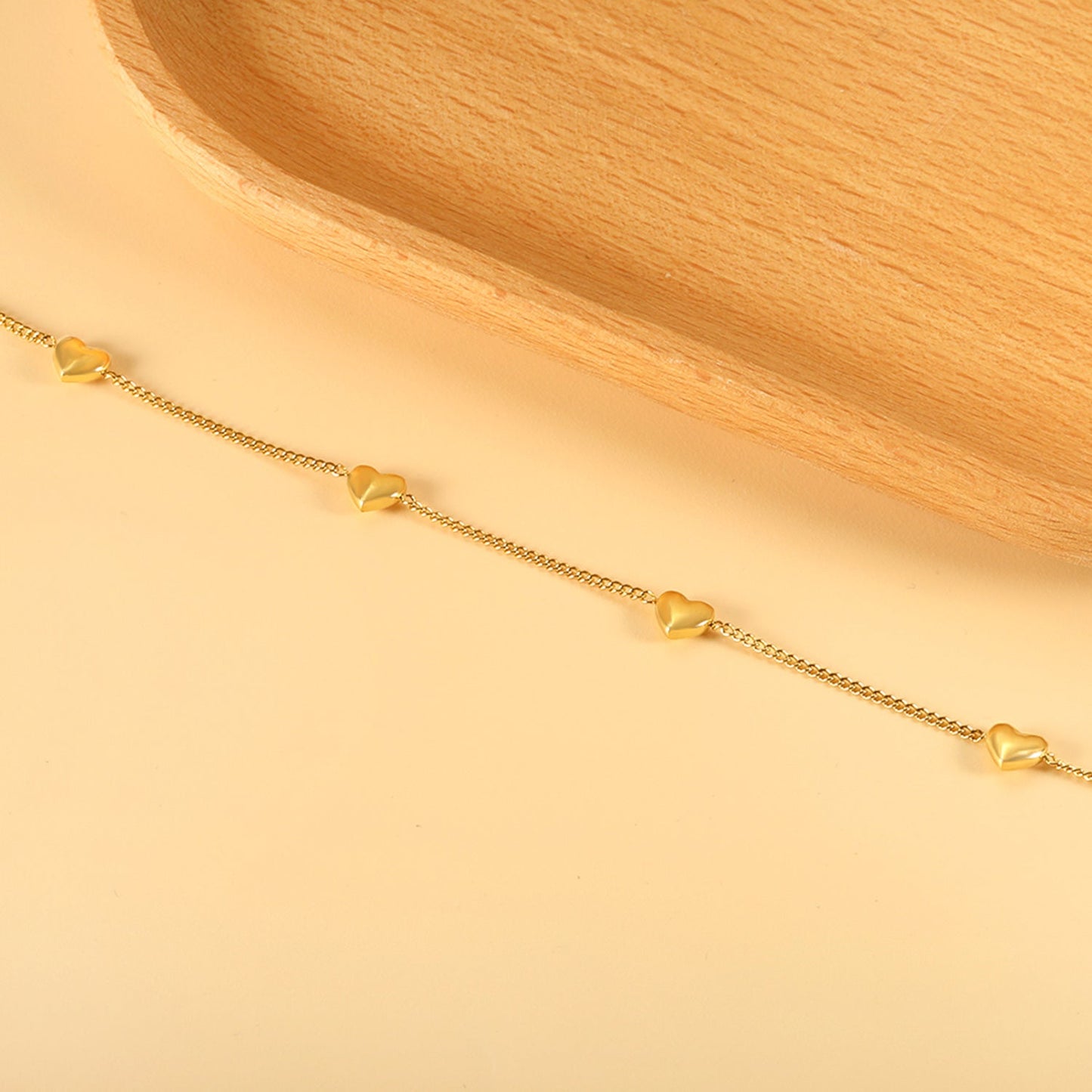Wholesale 4 Peach Heart Accessory Bracelet 18+5cm