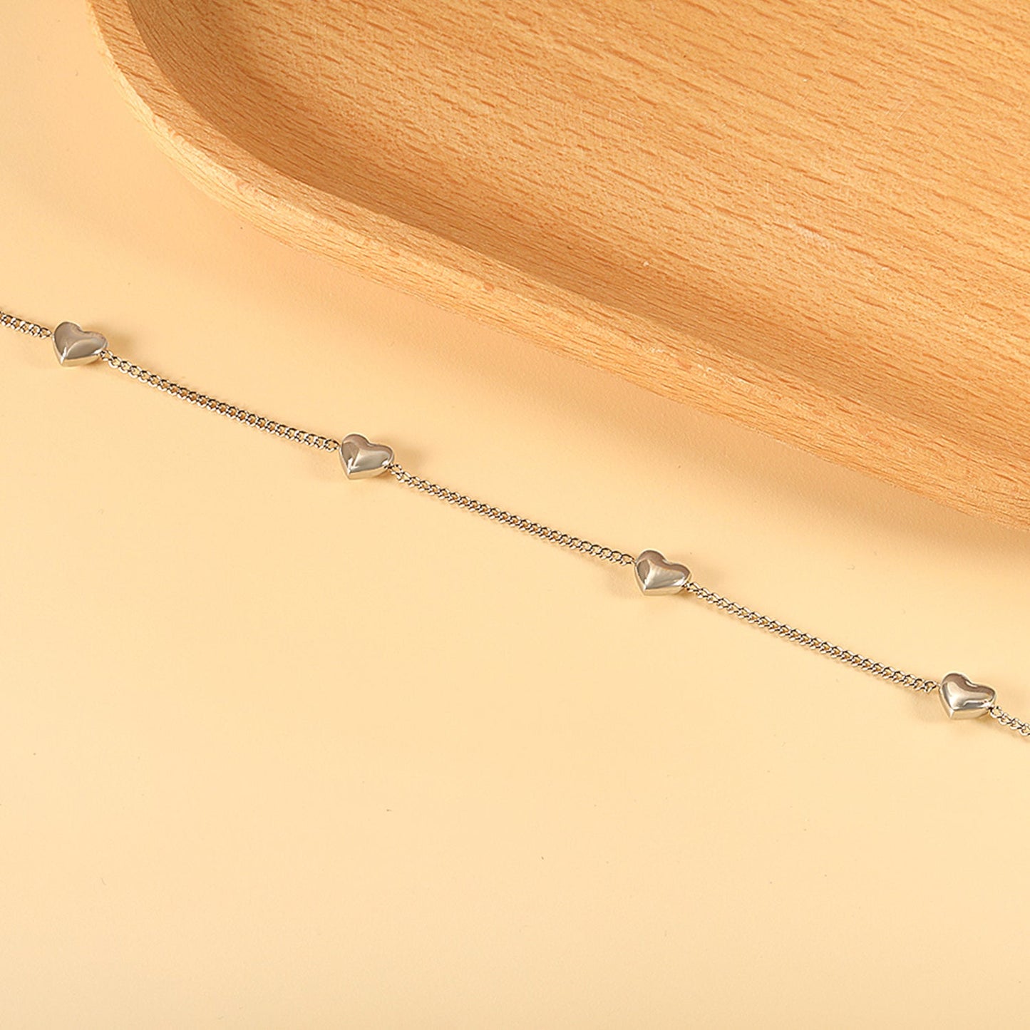 Wholesale 4 Peach Heart Accessory Bracelet 18+5cm