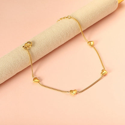 Wholesale 4 Peach Heart Accessory Bracelet 18+5cm