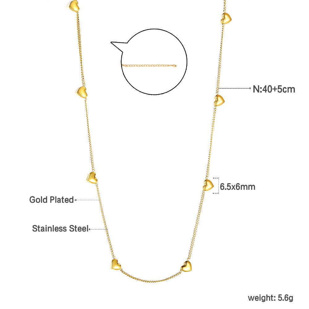 2025 New Year 8 Peach Heart Pendant Necklace 40+5cm