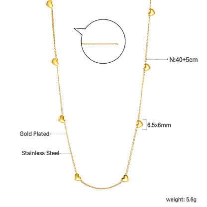 2025 New Year 8 Peach Heart Pendant Necklace 40+5cm