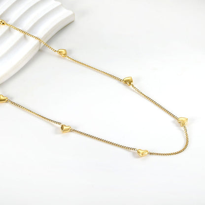 2025 New Year 8 Peach Heart Pendant Necklace 40+5cm