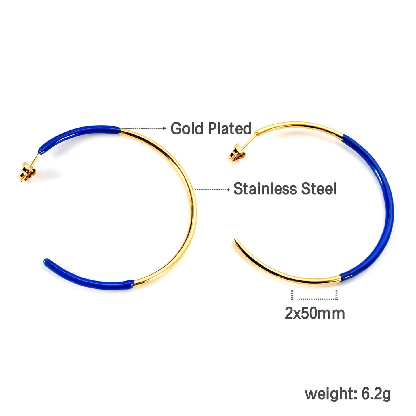 Pink & Blue & Green Circle Open Earrings 2*50mm