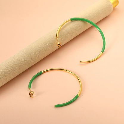 Pink & Blue & Green Circle Open Earrings 2*50mm