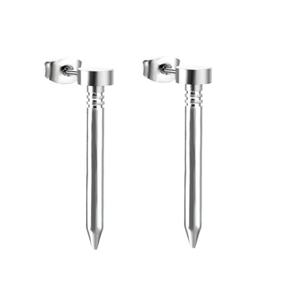 6*30mm stud earrings steel color/golden